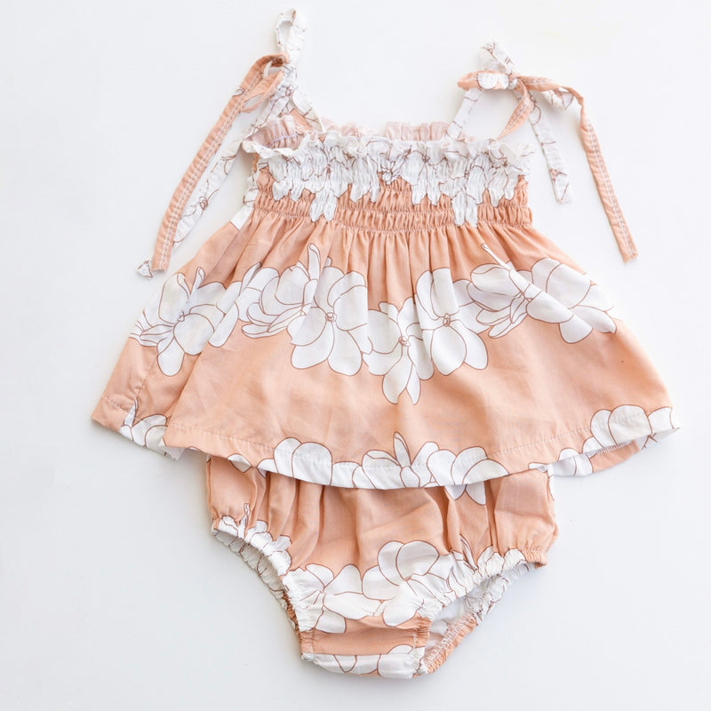 Sandy Gardenia Tie Top Set - Sweet Sweet Honey Hawaii