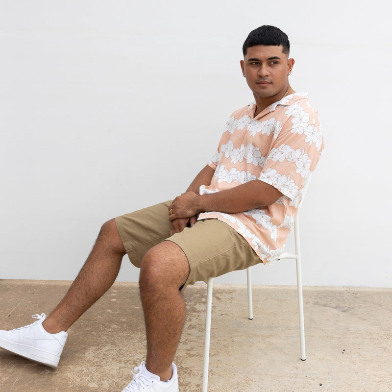 unisex Sandy Gardenia Button Down Shirt - Sweet Sweet Honey Hawaii