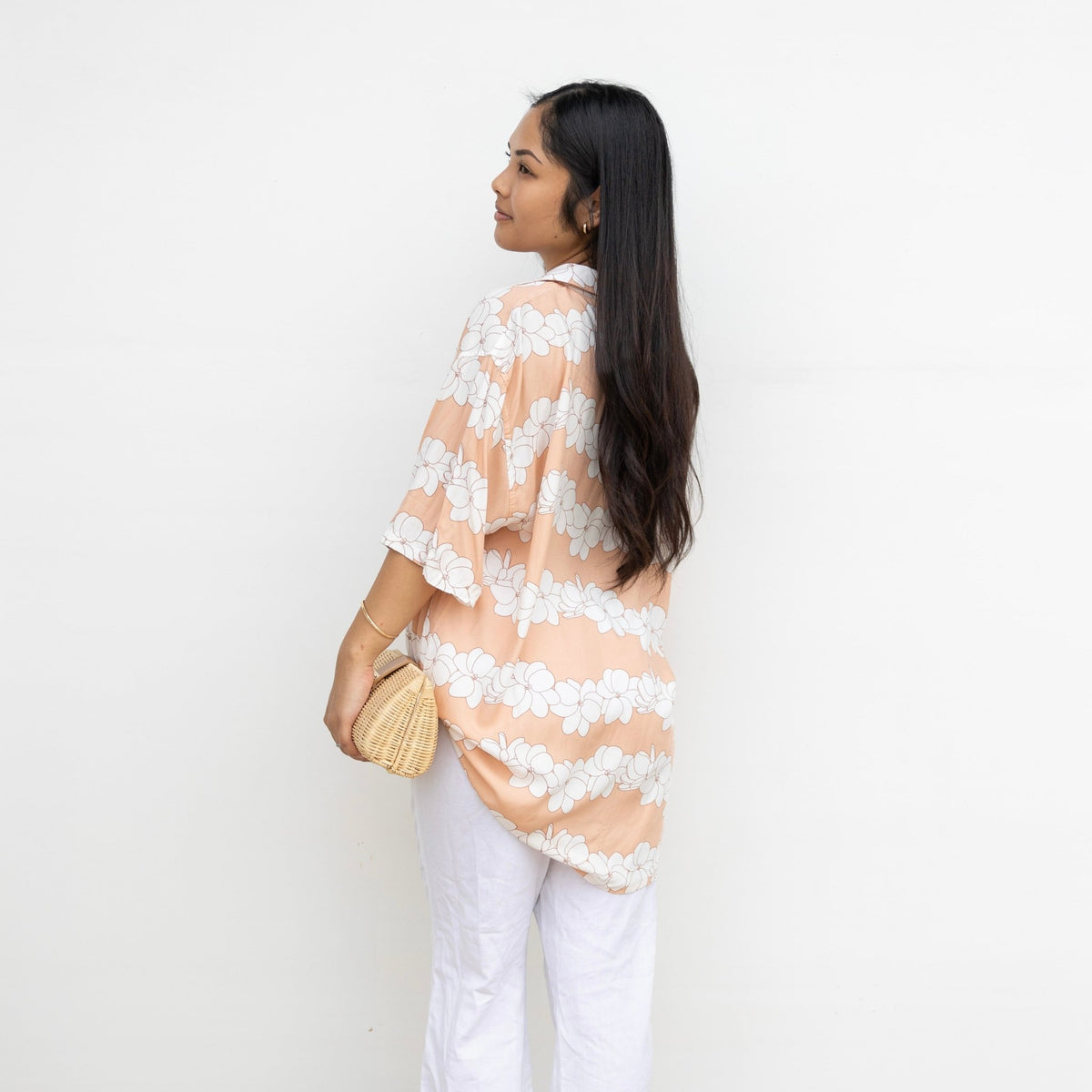 unisex Sandy Gardenia Button Down Shirt - Sweet Sweet Honey Hawaii
