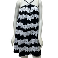 Women's Black Gardenia lei Halter Dress - Sweet Sweet Honey Hawaii
