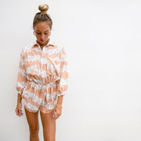 Women's Sandy Gardenia Collared Romper - Sweet Sweet Honey Hawaii